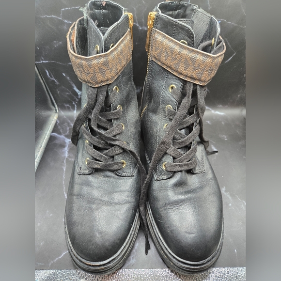 Michael Kors Stark Logo and Leather Combat Boot - Picture 9 of 12